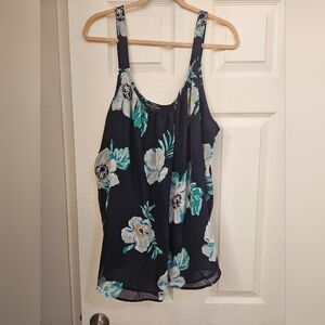 Floral Navy Blue Women's Tank Top - NWT